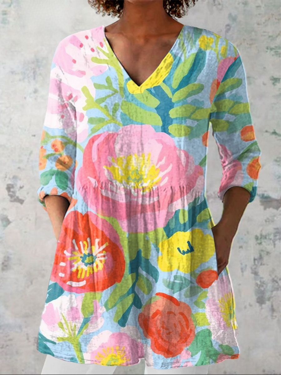 Helene | Blouse Longue à Col V