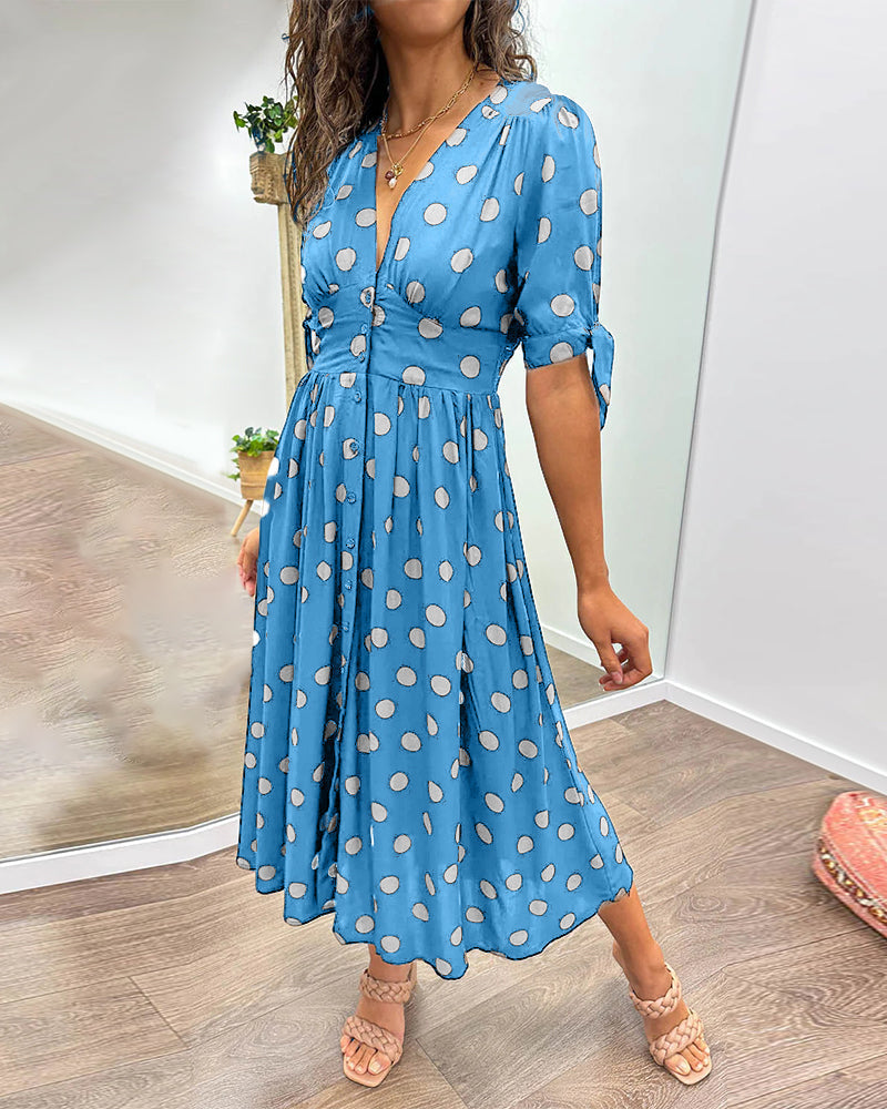 Monique™ | Élégante Robe à Pois