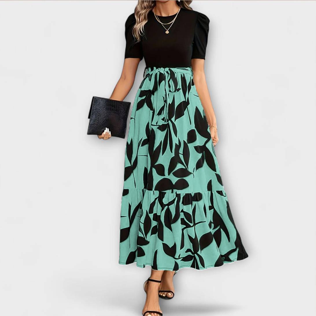 Luna - Robe d'été à imprimé floral et décolleté rond