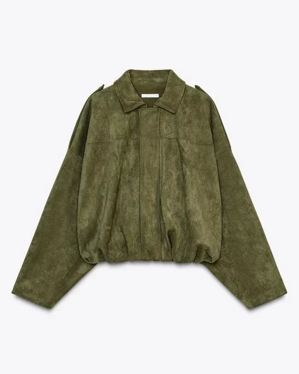 Veste aviateur en velours synthétique