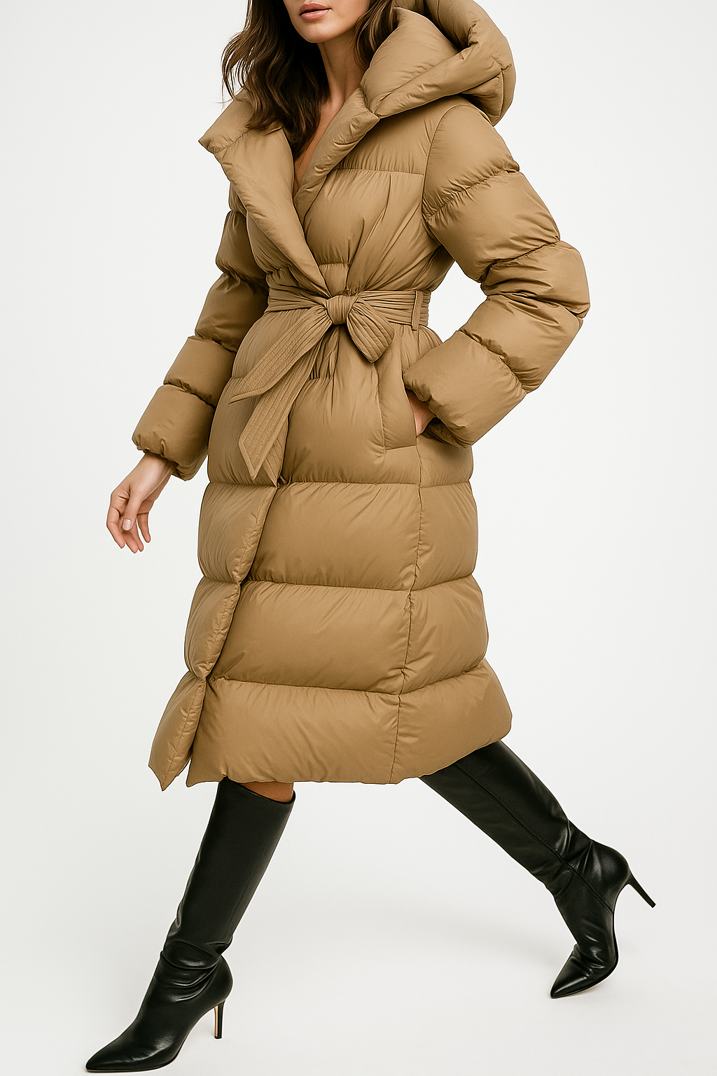 Manteau long matelassé