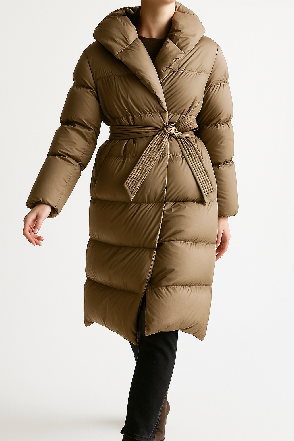 Manteau long matelassé