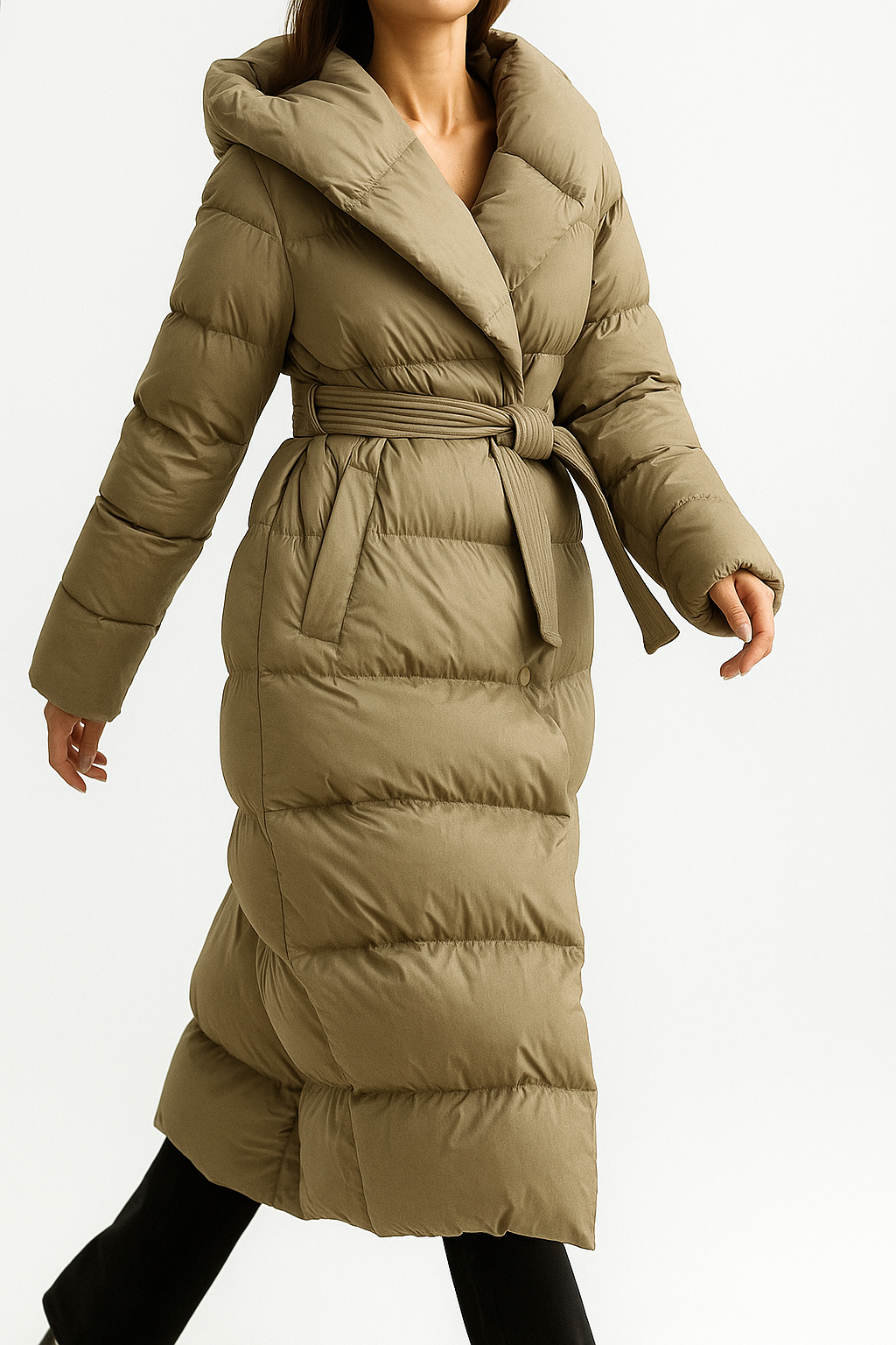 Manteau long matelassé