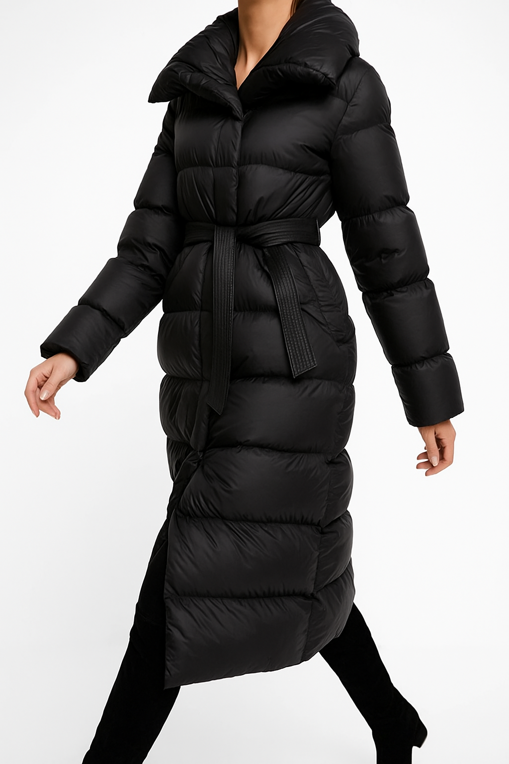 Manteau long matelassé