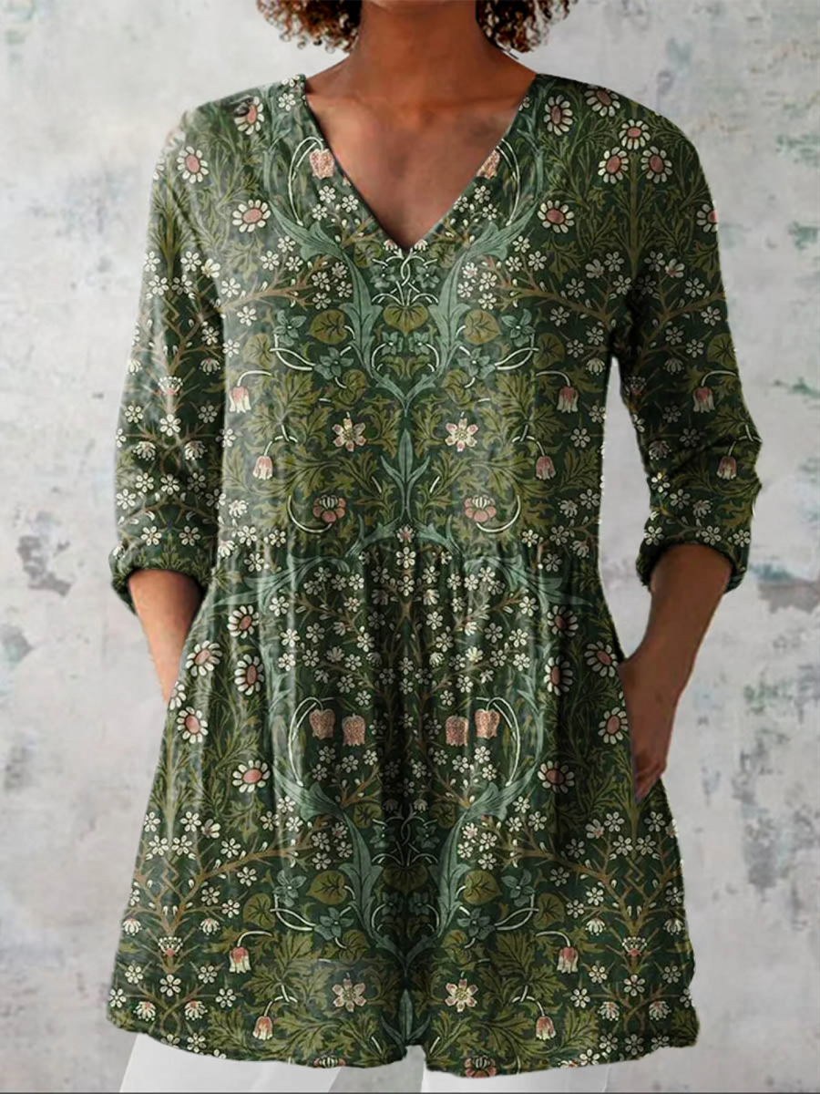 Julie | Blouse Longue à Col V