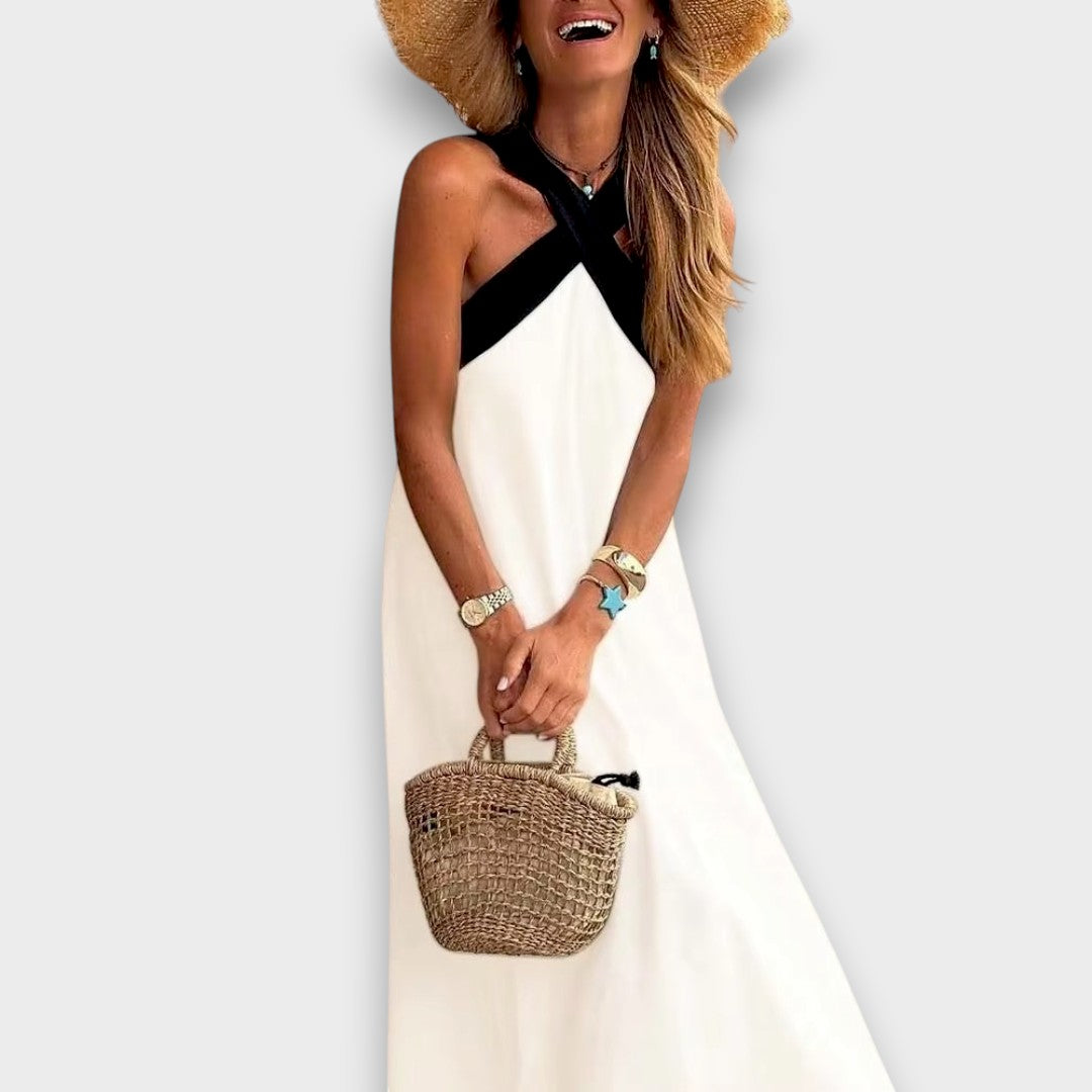 Iva - Robe maxi à bretelles croisées
