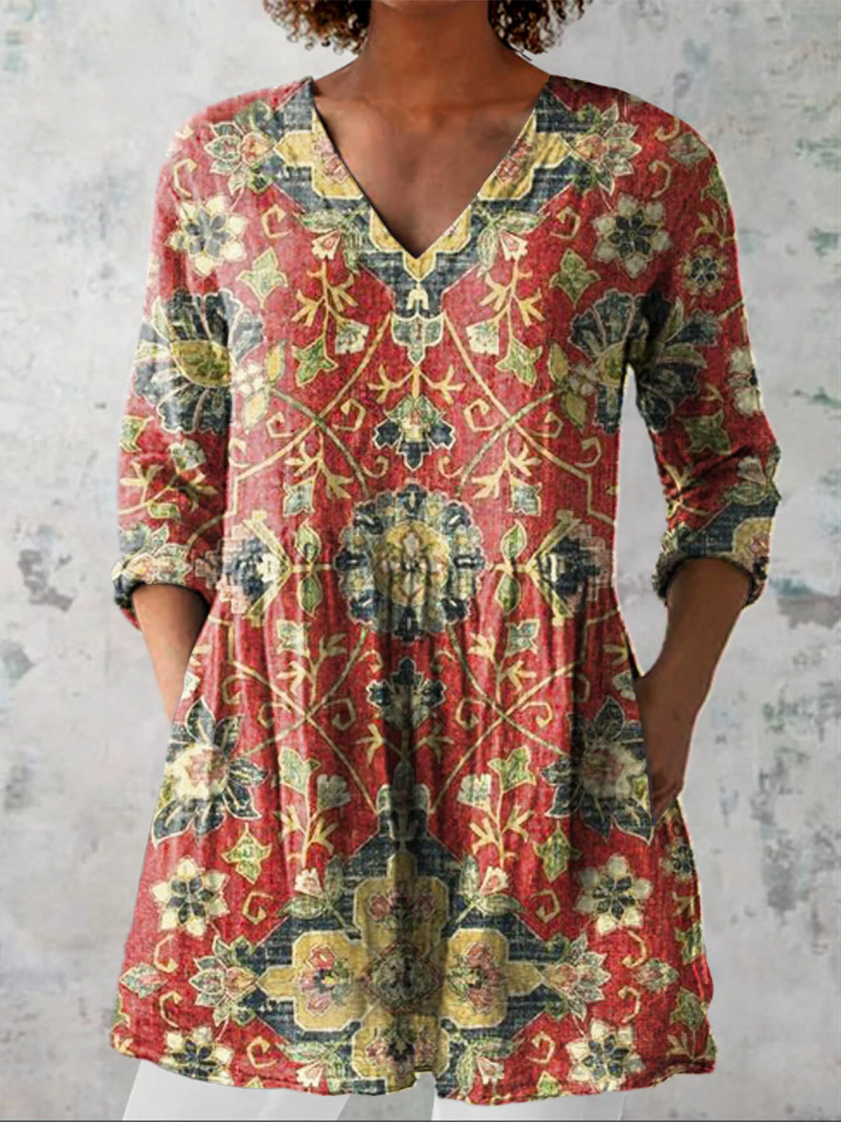 Lea | Blouse Longue à Col V