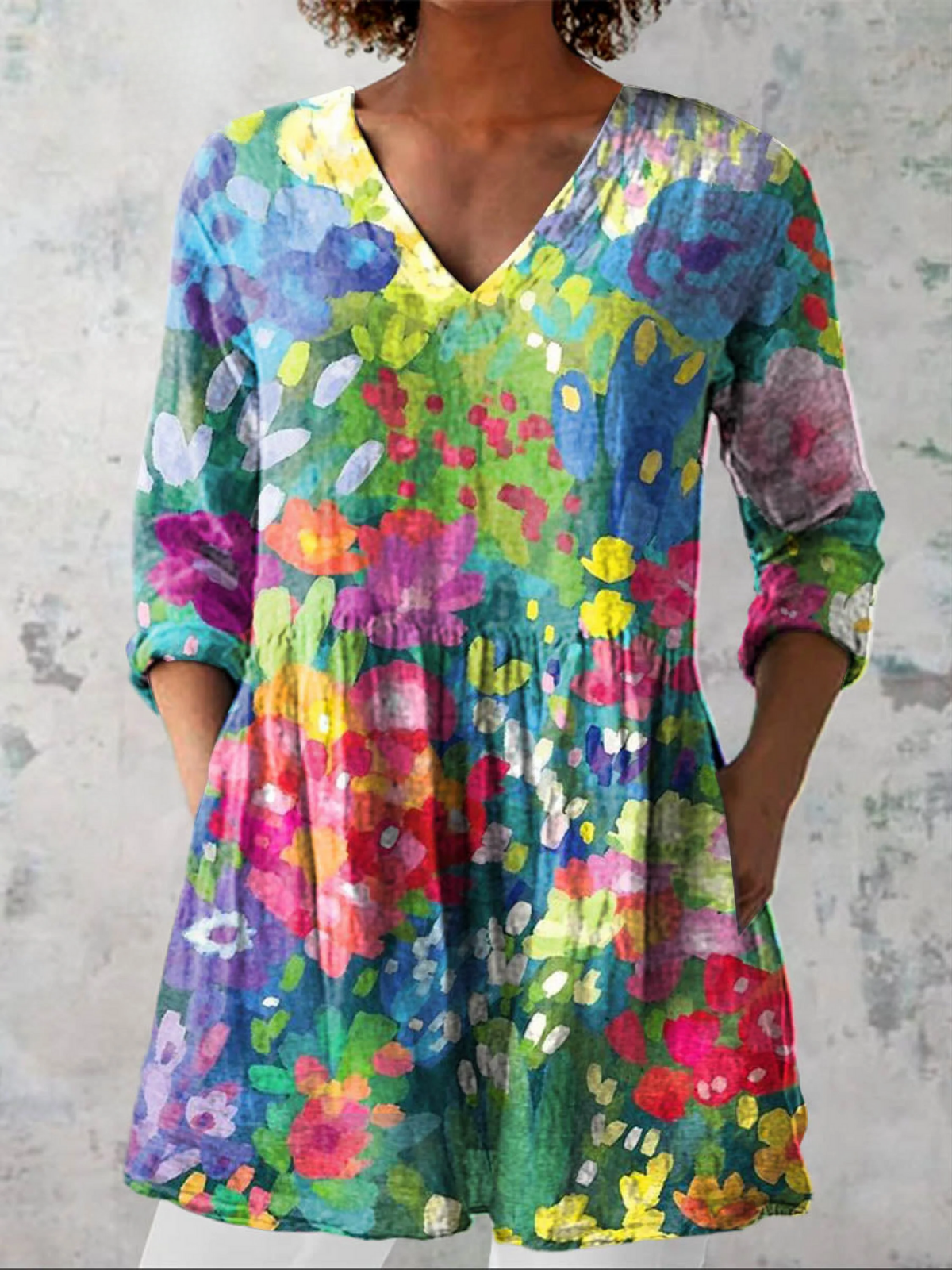 Maelle | Blouse Longue à Col V