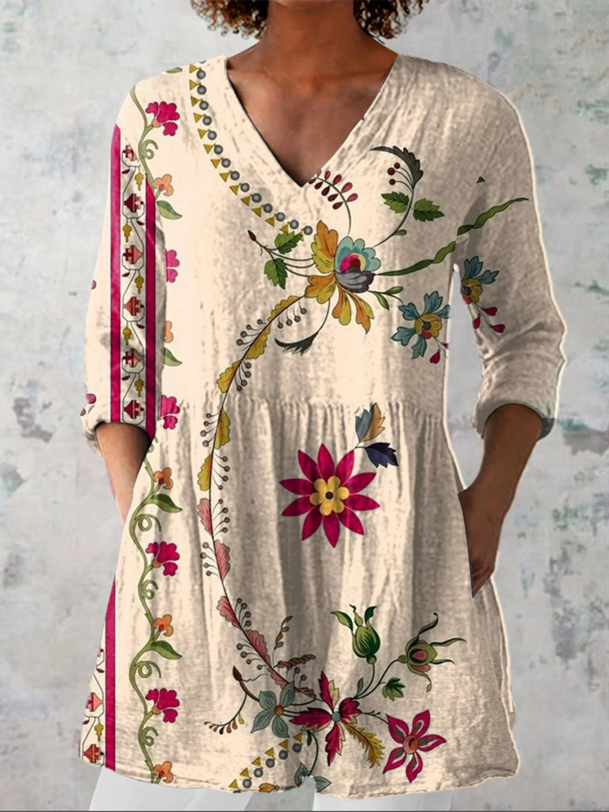 Clara | Blouse Longue à Col V