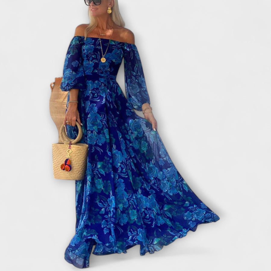 Junípero - Robe Maxi à Épaules Dégagées pour Vacances