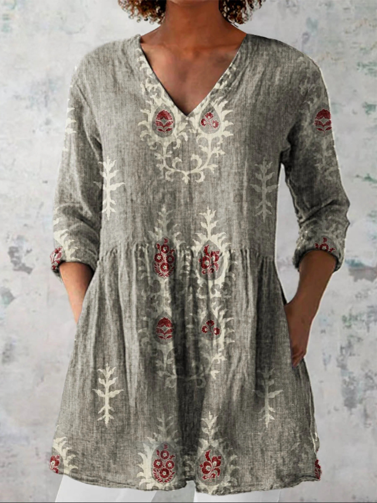 Elise | Blouse Longue à Col V