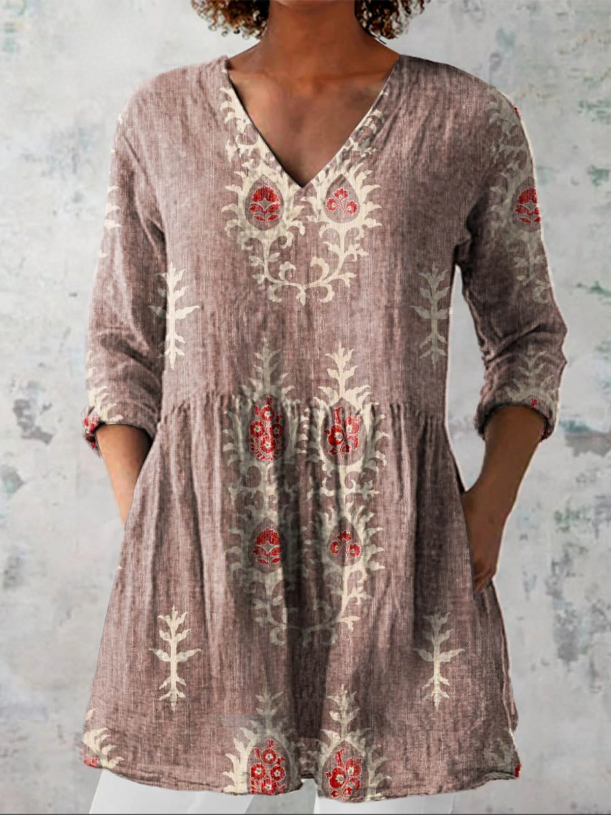 Elise | Blouse Longue à Col V