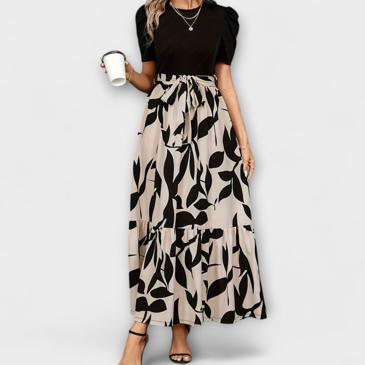 Luna - Robe d'été à imprimé floral et décolleté rond