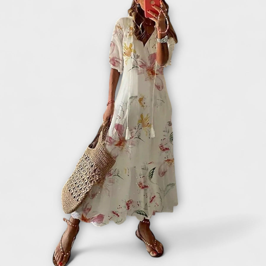 Anna – Robe d'été bohémienne féminine à silhouette fluide