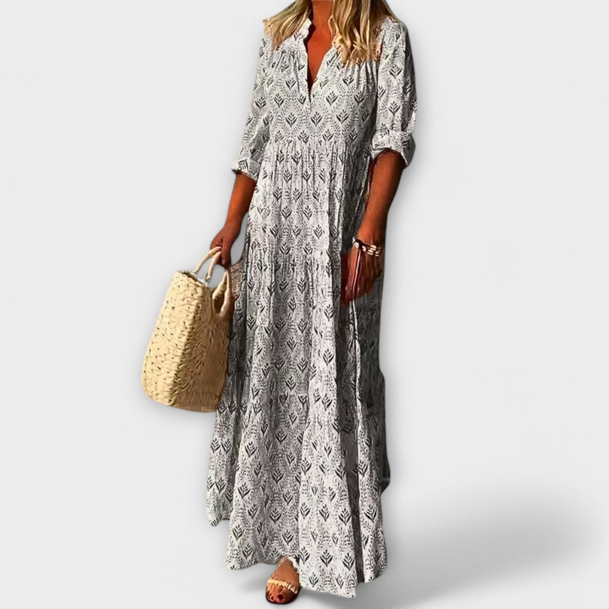 Sera - Robe maxi de printemps élégante et confortable