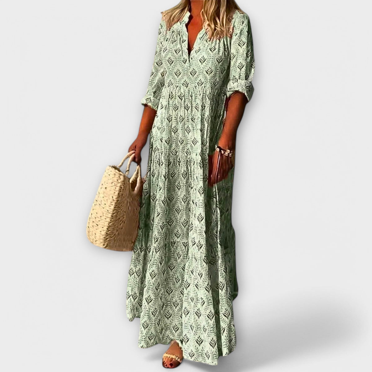 Sera - Robe maxi de printemps élégante et confortable