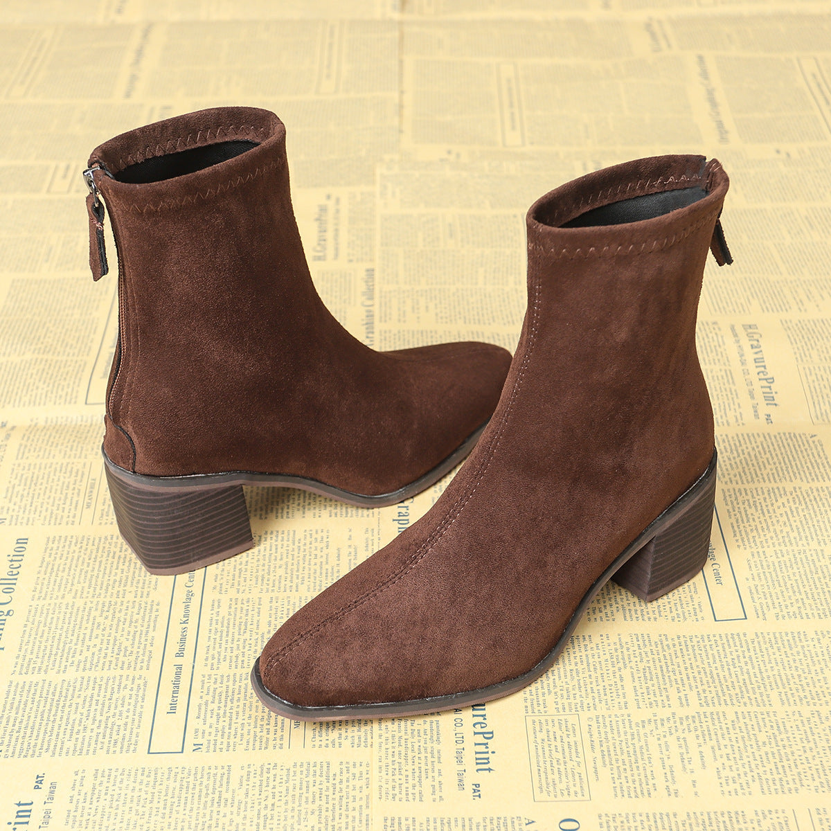 Bottines au Style Élégant en Daim