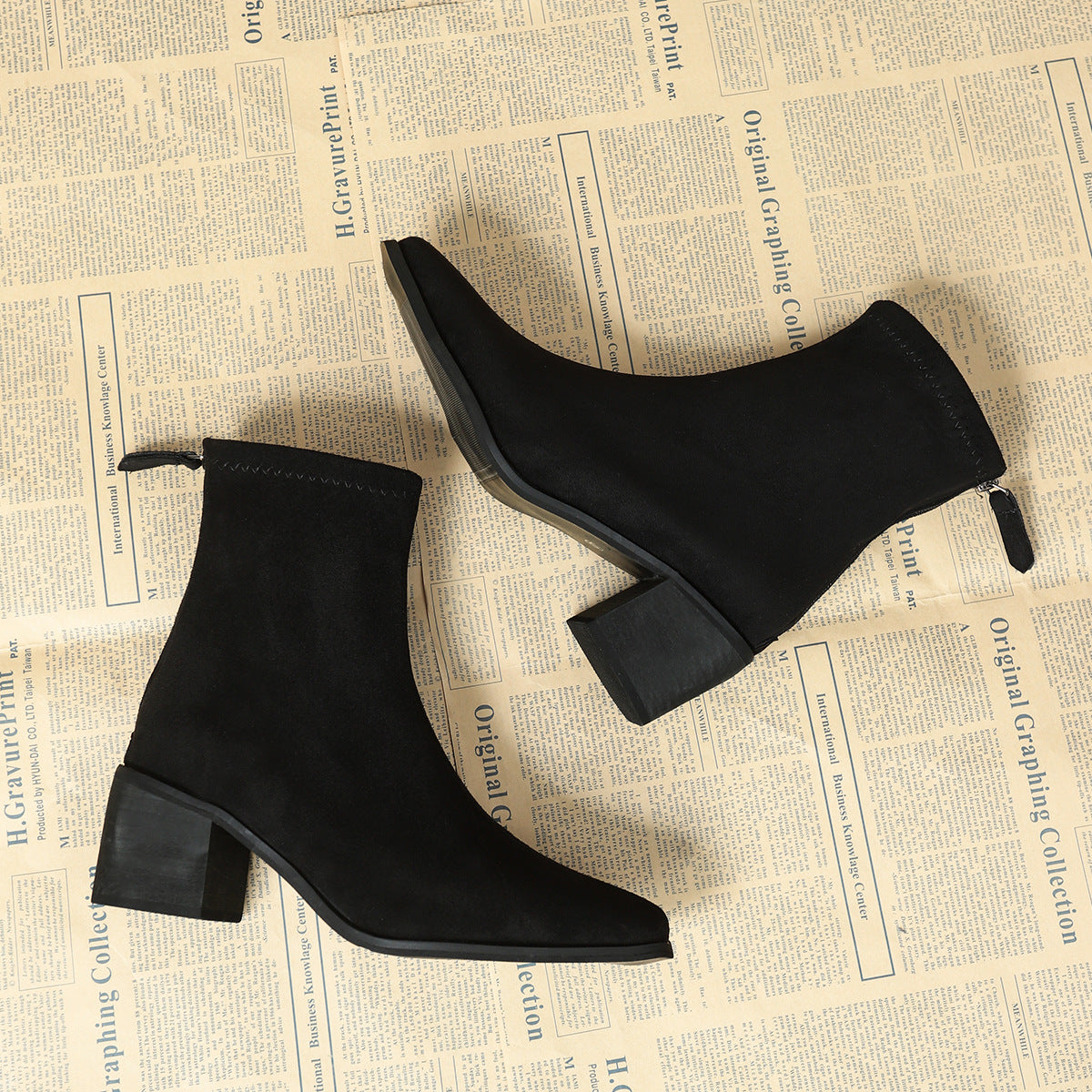 Bottines au Style Élégant en Daim