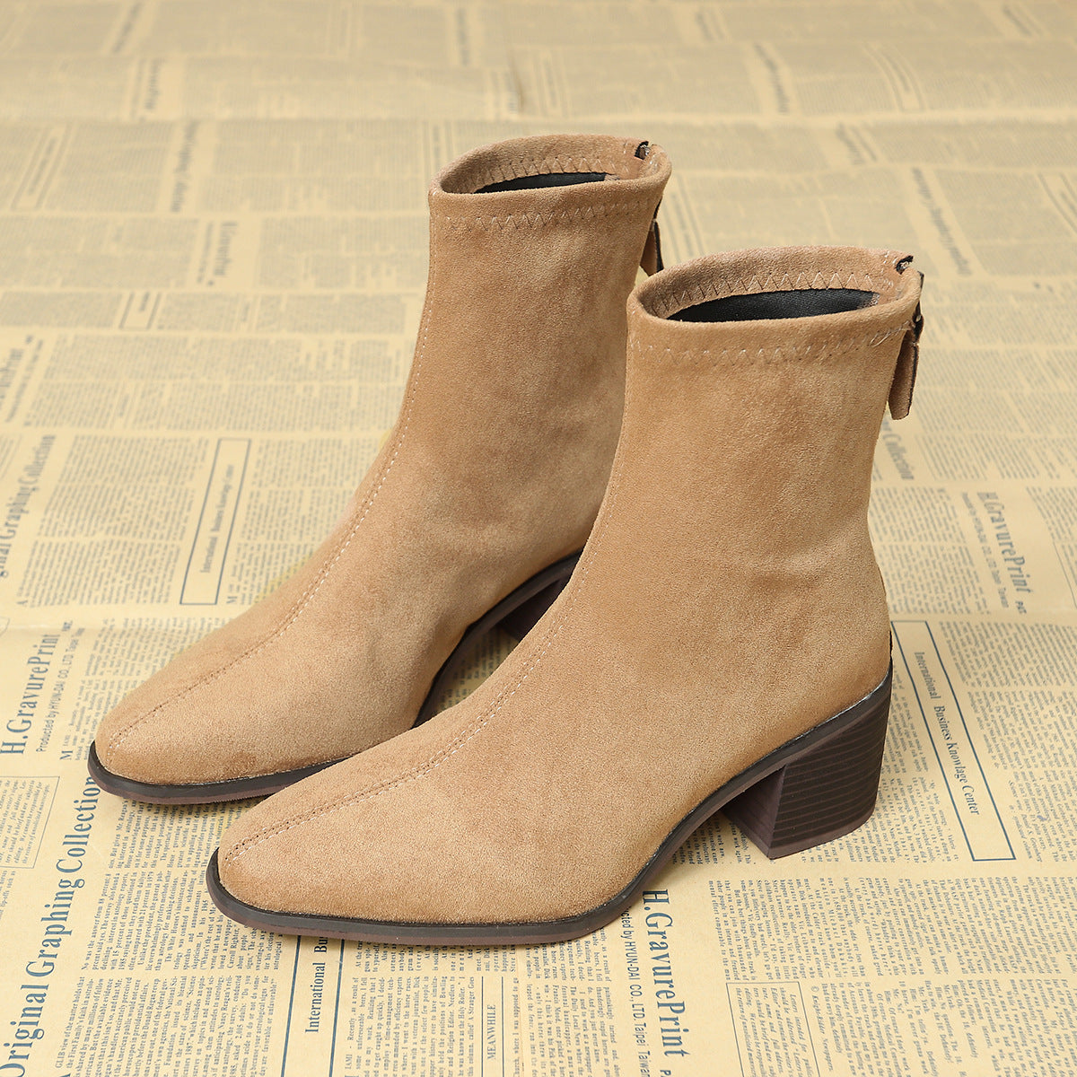 Bottines au Style Élégant en Daim