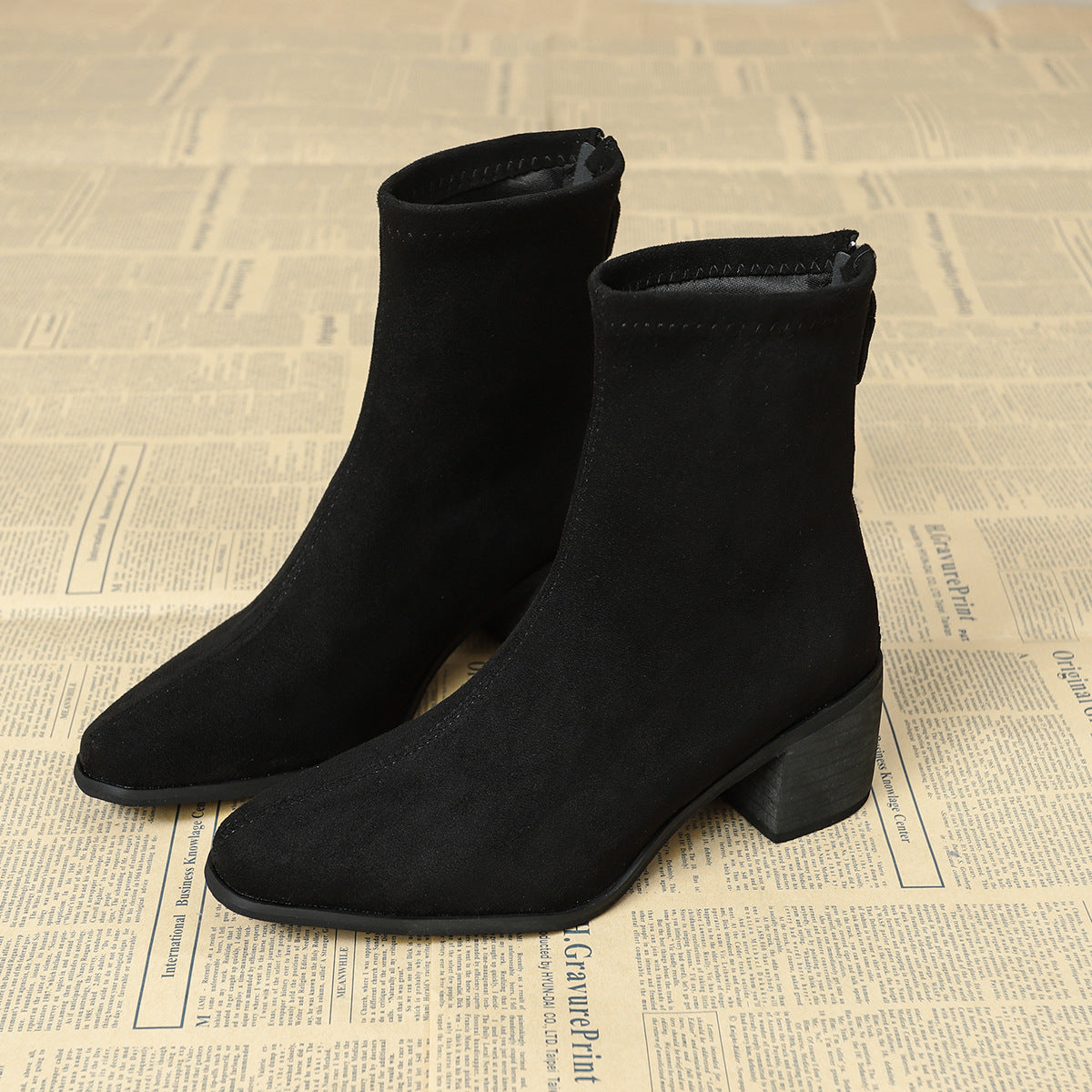 Bottines au Style Élégant en Daim