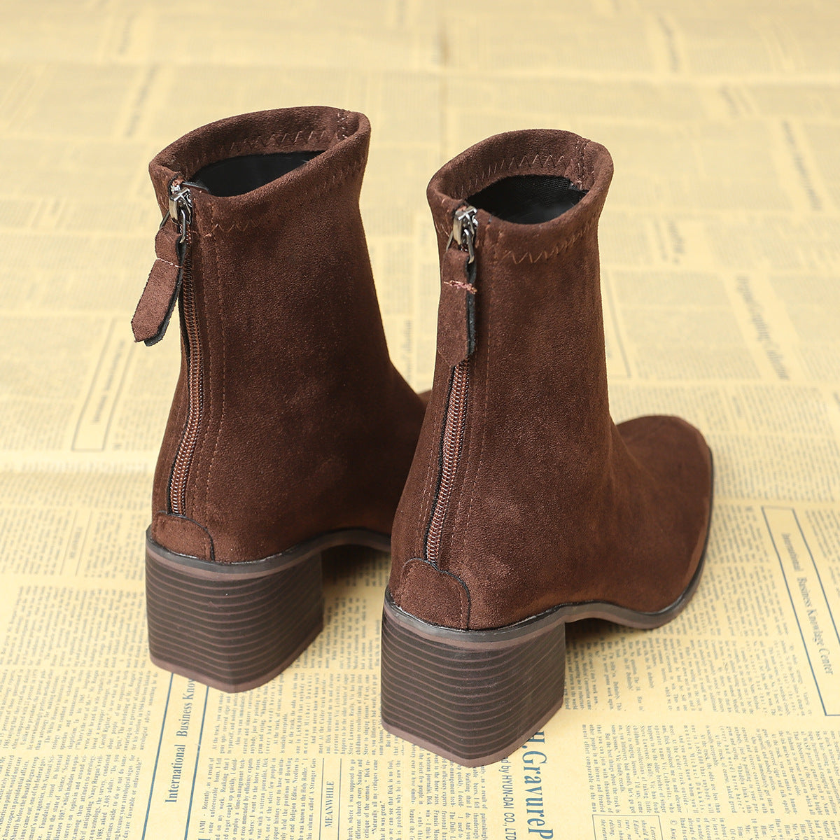 Bottines au Style Élégant en Daim