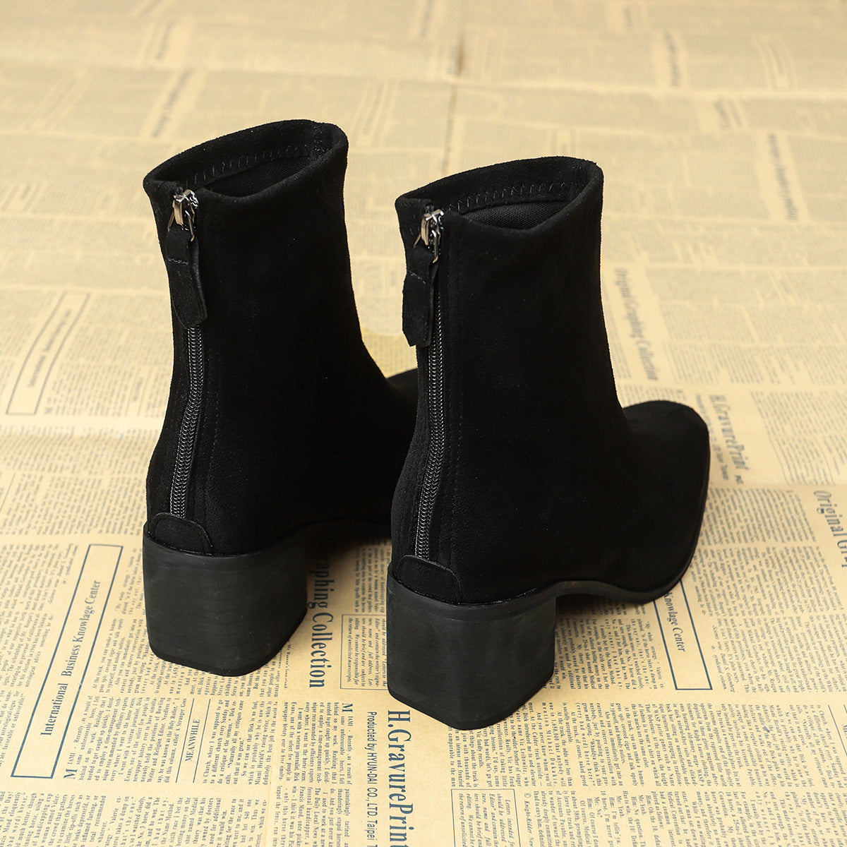 Bottines au Style Élégant en Daim