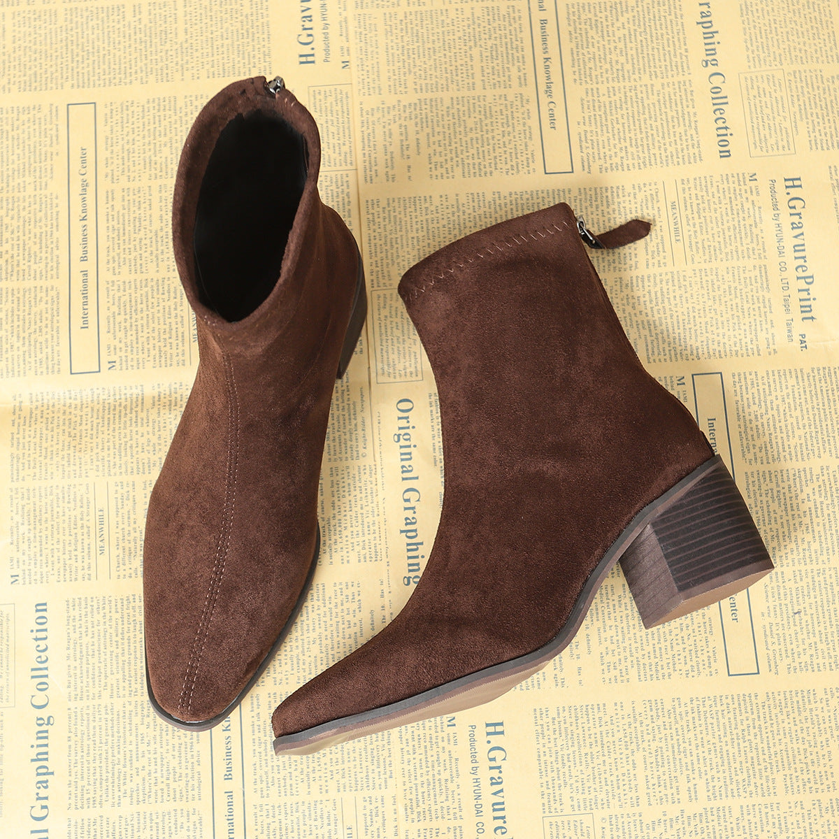 Bottines au Style Élégant en Daim