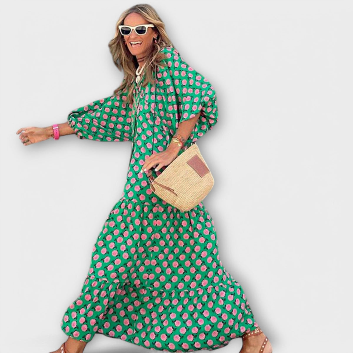 Robe maxi géométrique élégante