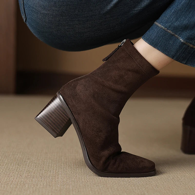 Bottines au Style Élégant en Daim