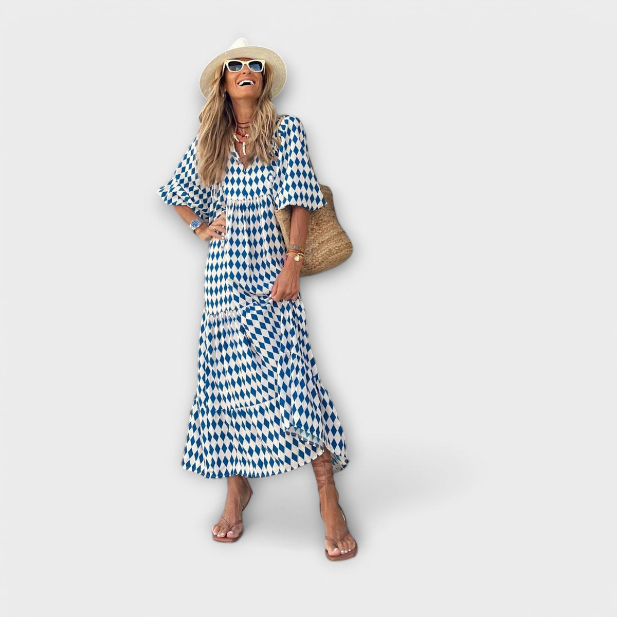 Robe maxi géométrique élégante