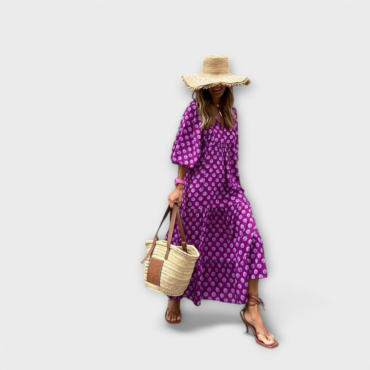 Robe maxi géométrique élégante