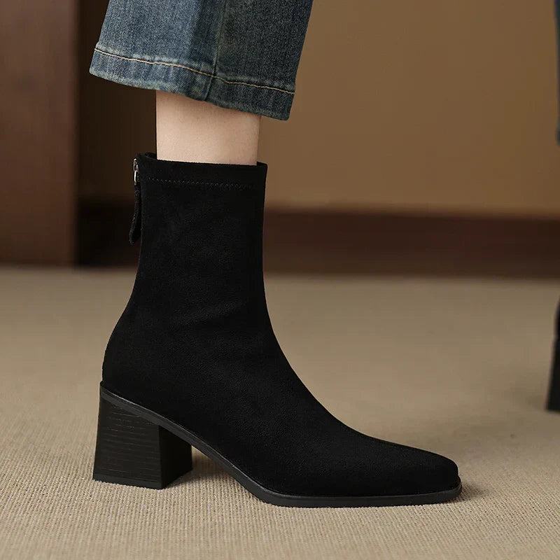 Bottines au Style Élégant en Daim