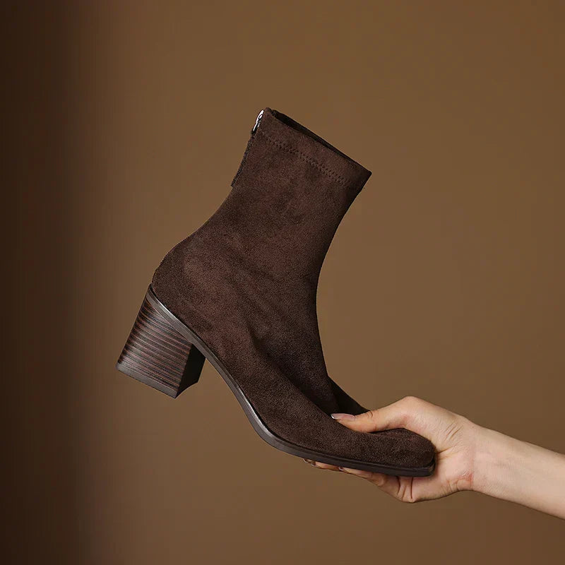 Bottines au Style Élégant en Daim