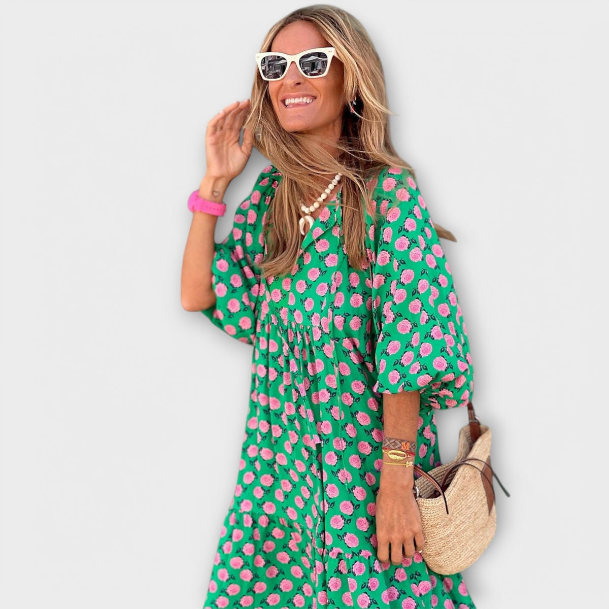 Robe maxi géométrique élégante