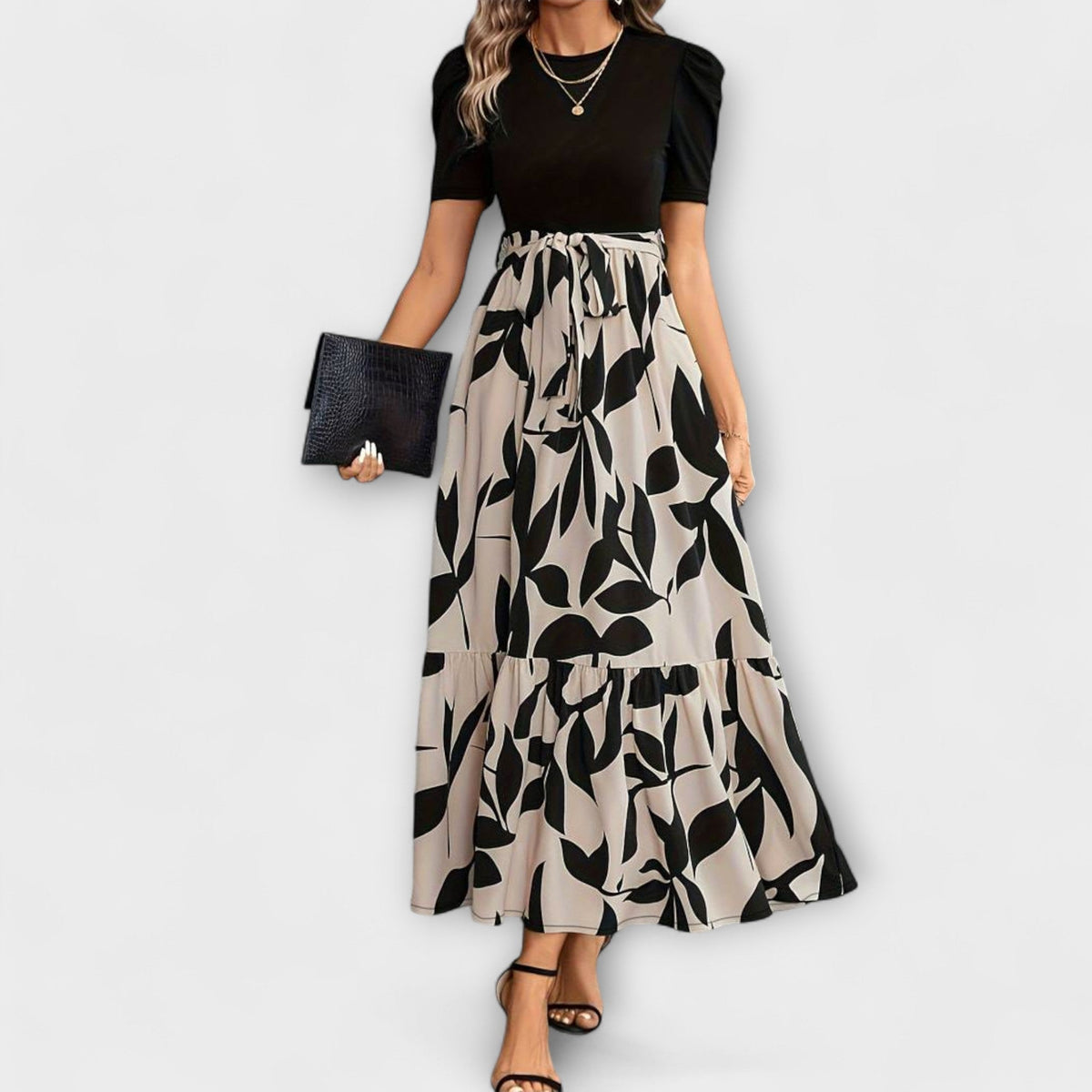Luna - Robe d'été à imprimé floral et décolleté rond