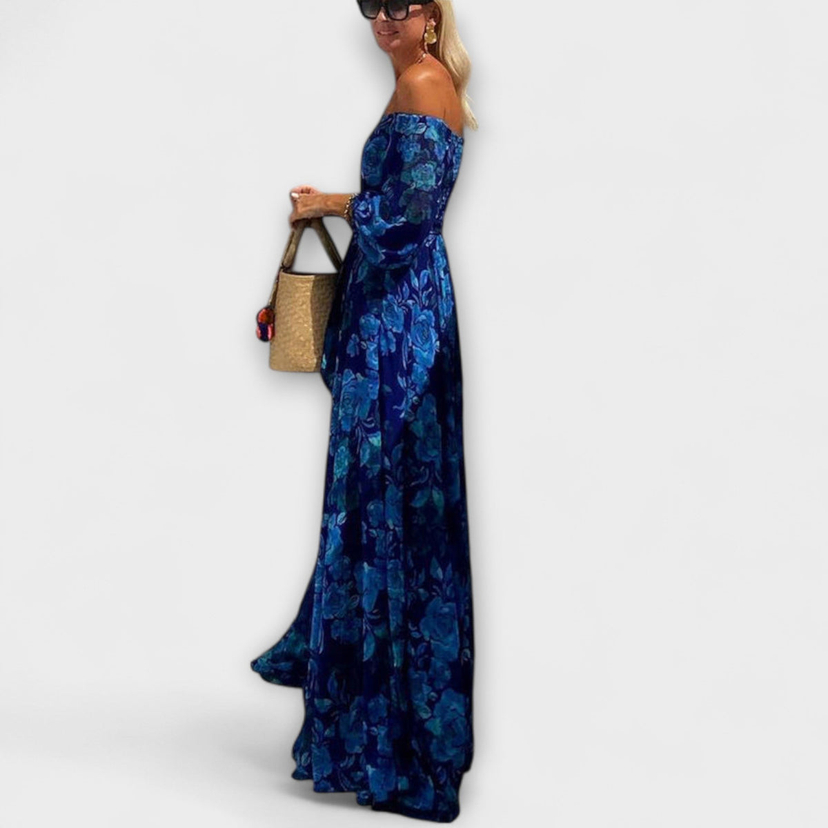 Junípero - Robe Maxi à Épaules Dégagées pour Vacances
