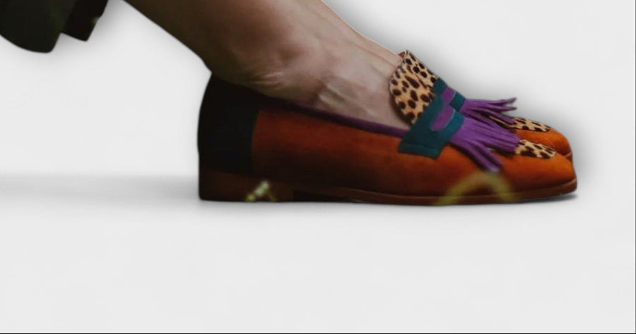 Rosalie™ | Mocassins Marron à Imprimé Léopard